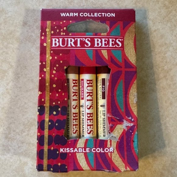 New BURT'S BEES Warm Collection Kissable Color 3 Lip Shimmers - Picture 1 of 4